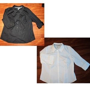 TWO St John's Bay Woven Stretch Blouses 1X